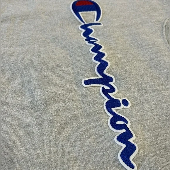 Champion Reverse Weave Spellout Pullover Crewneck Gray Sweatshirt Size Large EUC - Picture 5 of 6